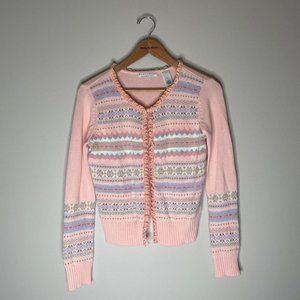 Vintage 90's/Y2K Pink Sweater Cardigan, by Crazy Horse Liz Claiborne, Size S/M